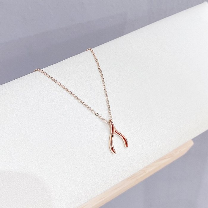 New Electroplated Real Gold Geometric Necklace for Women Ins Style Simple Clavicle Chain Pendant Jewelry