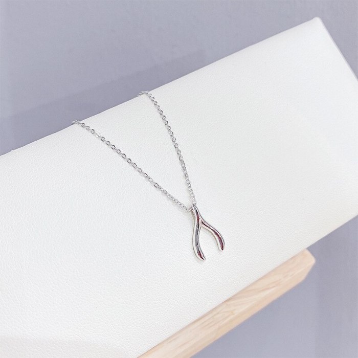 New Electroplated Real Gold Geometric Necklace for Women Ins Style Simple Clavicle Chain Pendant Jewelry