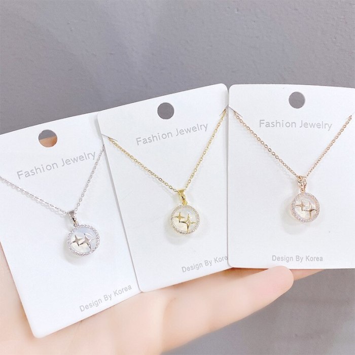 New round Necklace Clavicle Chain Environmental Ornament Japanese and Korean Simple Elegant All-Match Necklace for Women
