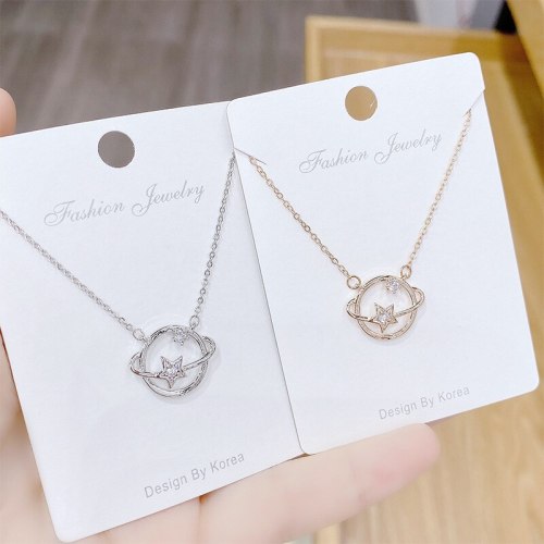 Fantasy Planet Girl Zircon Necklace Japanese and Korean New Planet Clavicle Chain Pendant Necklace Wholesale