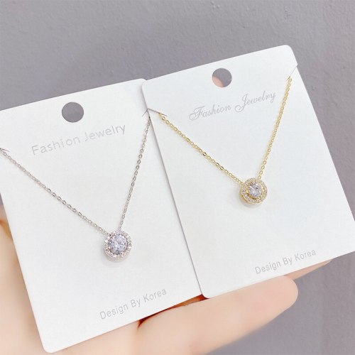 New Zircon Circle Necklace Female Personality Fashion Clavicle Chain Pendant Jewelry Wholesale