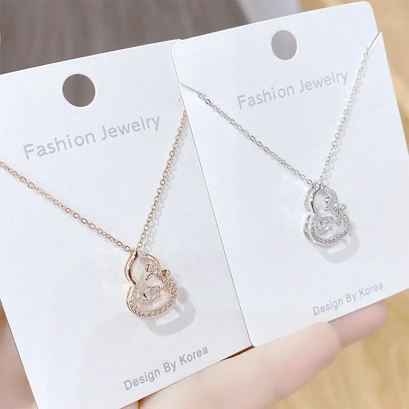 Micro Diamond Gourd Smart Necklace Female Temperament Beating Gourd Clavicle Chain Pendant Ornament