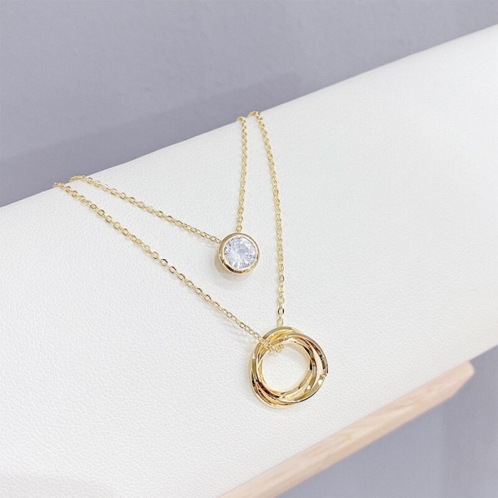 New Dual-Use Necklace Women's Micro-Inlaid Zircon Clavicle Chain Pendant Fashion Personalized Necklace 398