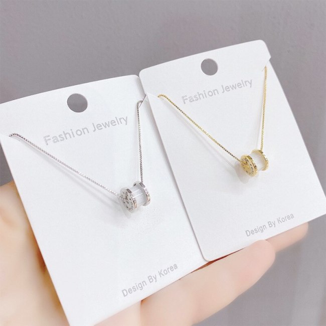 Korean Style Fashionable Simple Clavicle Sweater Chain Long Small Waist Pendant Opal Necklace Women's Jewelry