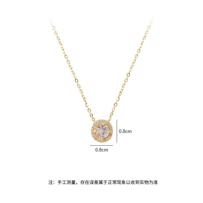 New Zircon Circle Necklace Female Personality Fashion Clavicle Chain Pendant Jewelry Wholesale