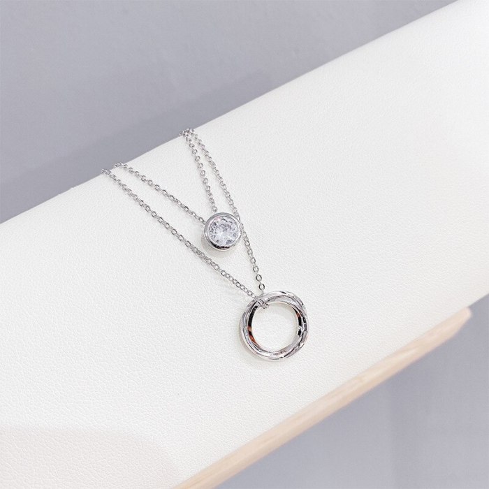 New Dual-Use Necklace Women's Micro-Inlaid Zircon Clavicle Chain Pendant Fashion Personalized Necklace 398