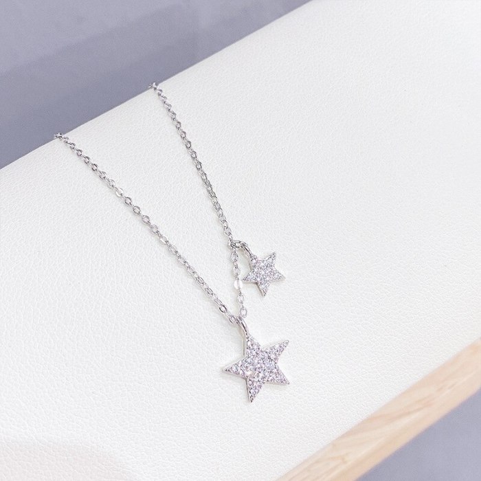 Micro-Inlaid Diamond XINGX Necklace Female Clavicle Chain Five-Pointed Star Pendant Rhinestone Fashion Ins Fashion Ornament