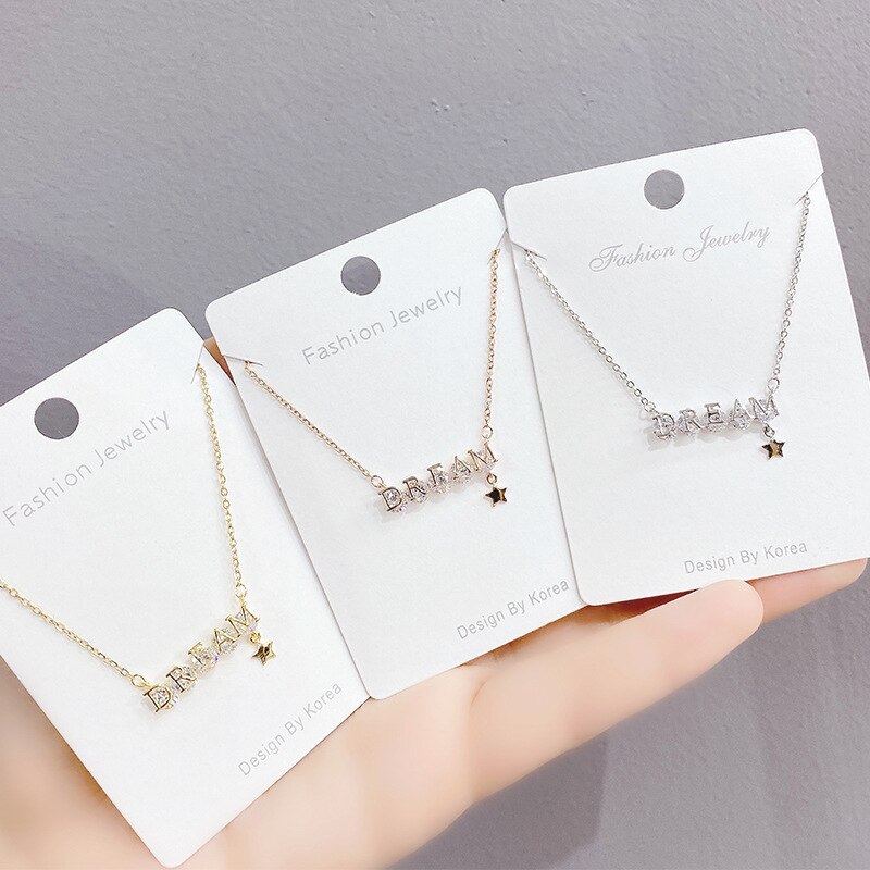 Necklace Women's Fashion Romantic Creative English Letter Dream Diamond Clavicle Necklace Women's Jewelry