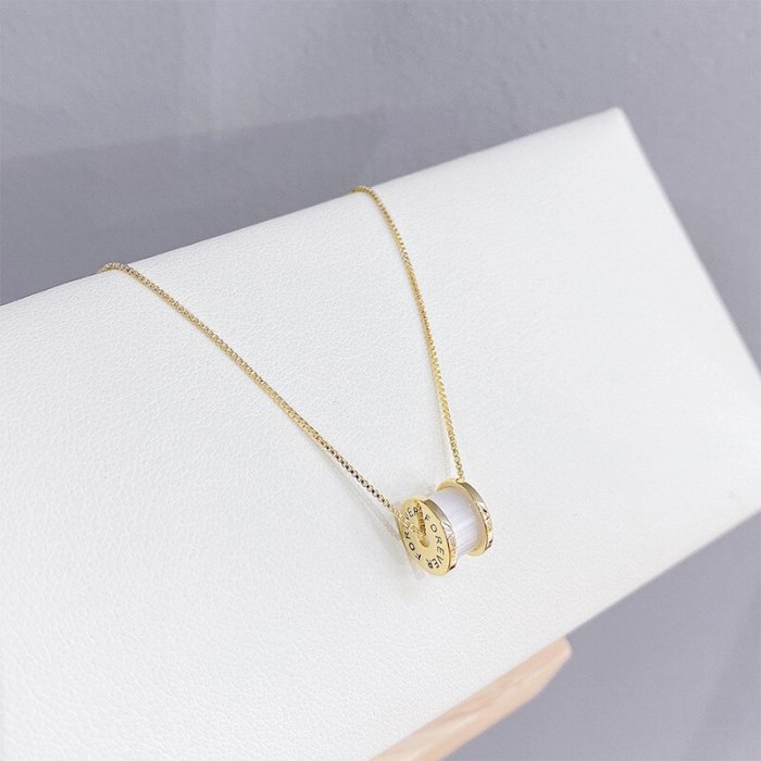 Korean Style Fashionable Simple Clavicle Sweater Chain Long Small Waist Pendant Opal Necklace Women's Jewelry