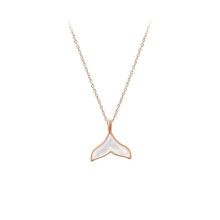 Mermaid Tail Shell Necklace Women's Fashionable Korean-Style Elegant Clavicle Chain Pendant Jewelry