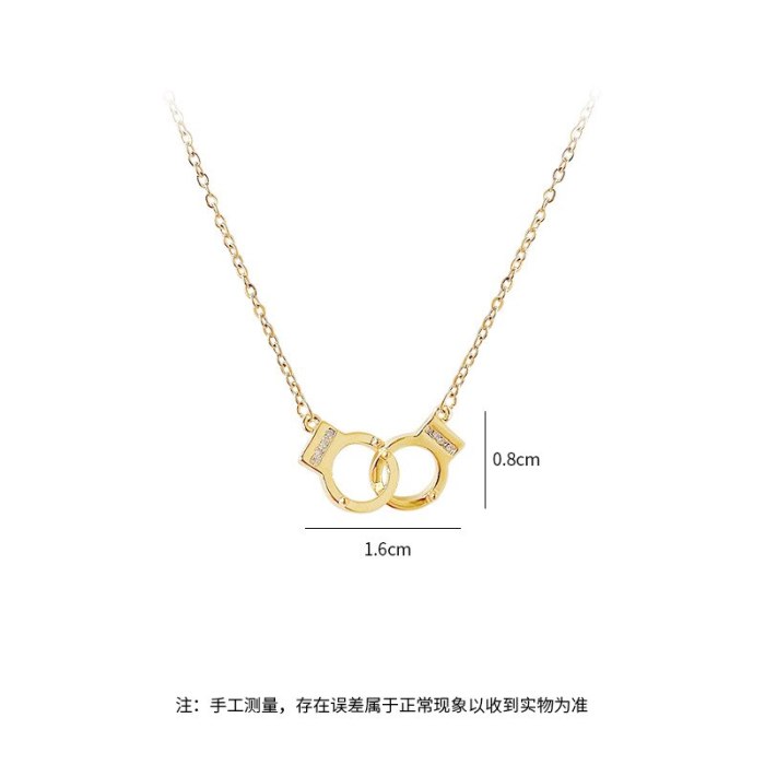 European and American Fashion Popular Necklace Ornament Simple Handcuffs Necklace Clavicle Chain Pendant Female