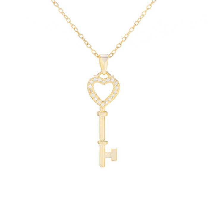 Women's Necklace 2021 New Personalized Micro-Inlaid Zircon Key Clavicle Chain Korean Fashion Fashion Jewelry