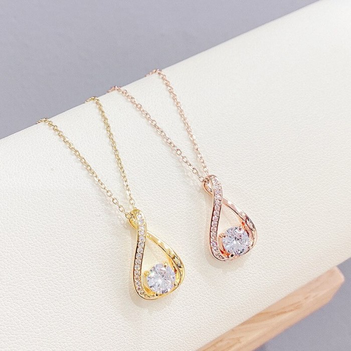 Micro Inlaid Zircon Smart Necklace Female Clavicle Chain Korean Style Birthday Gift Ornament for Girlfriend