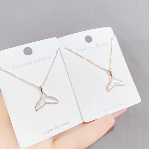 Mermaid Tail Shell Necklace Women's Fashionable Korean-Style Elegant Clavicle Chain Pendant Jewelry