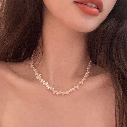 Pearl Clavicle Chain Necklace Korean Style Ins Style Exquisite Irregular Necklace Women's Necklace