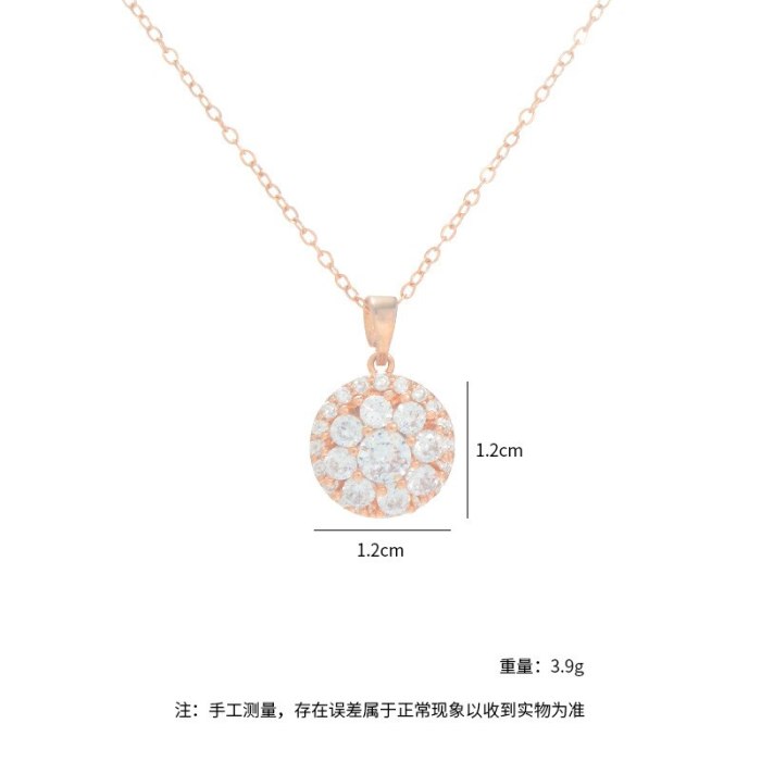 Korean Fashion Exquisite Micro Inlaid Zircon Necklace Clavicle Chain Pendant Female Korean Temperament Necklace Female Jewelry