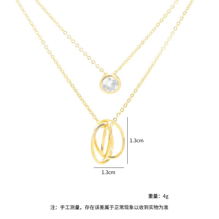 Korean-Style Fashion Micro-Inlaid Zircon Necklace Women's Clavicle Chain Detachable Dual-Use Jewelry