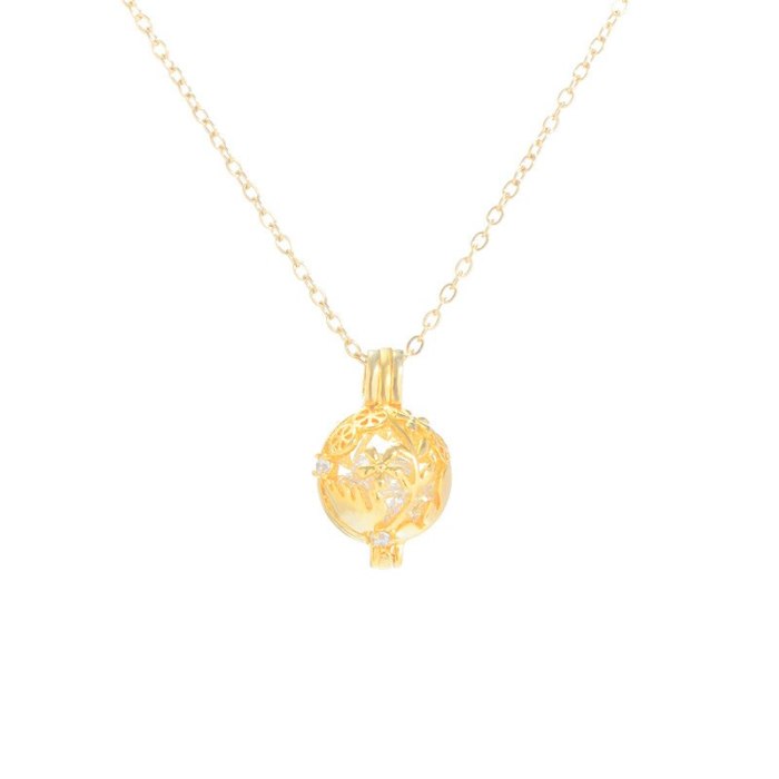 Korean Style Fashion Galaxy Hollow Necklace Female Personality Temperament Diamond-Embedded Spherical Clavicle Chain Necklace