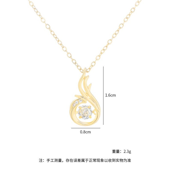Dancing Crown Smart Necklace Female Micro Inlaid Zircon Pendant Five-Pointed Star Korean Style Short Clavicle Chain Pendant