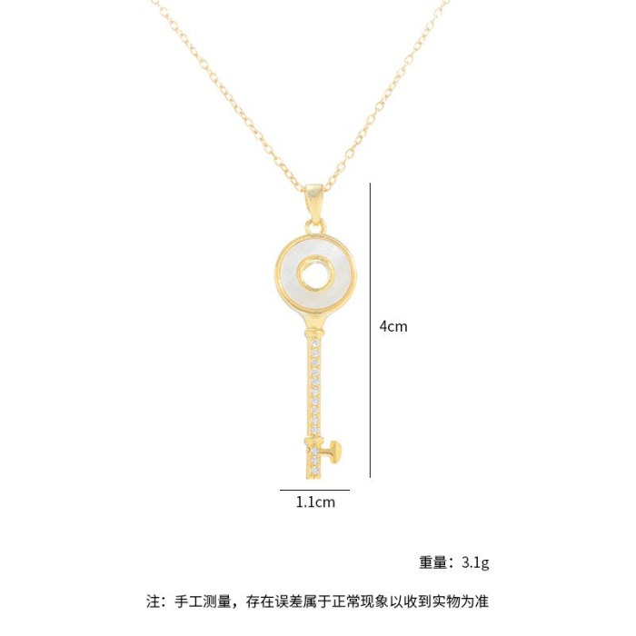 Japanese and Korean Simple Key Necklace Female Clavicle Chain Fashion Ornament Shell Pendant Ornament Wholesale