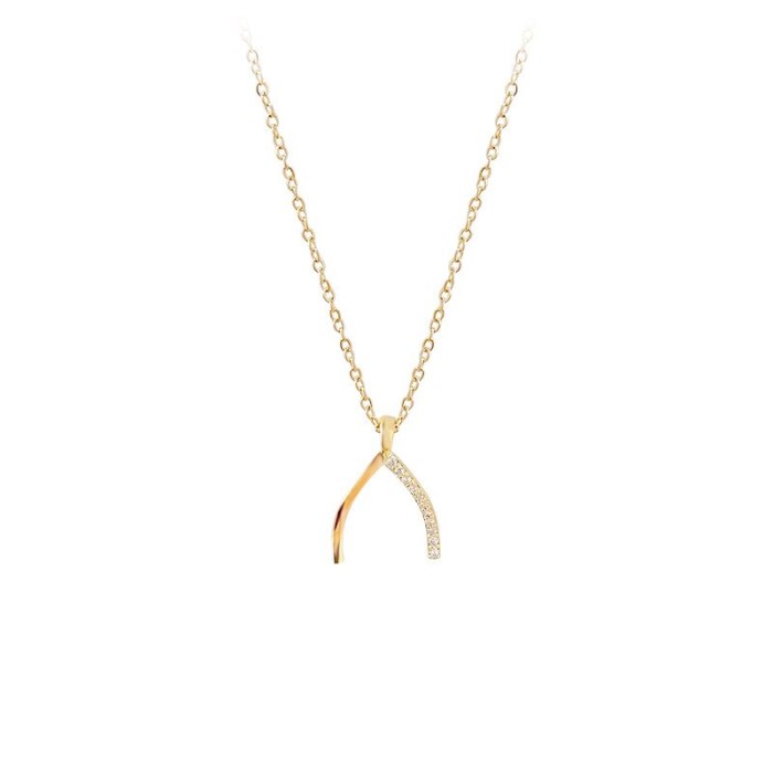 Geometric Herringbone Necklace Japanese and Korean Style Fashionable Elegant Light Luxury Women's Clavicle Chain Pendant