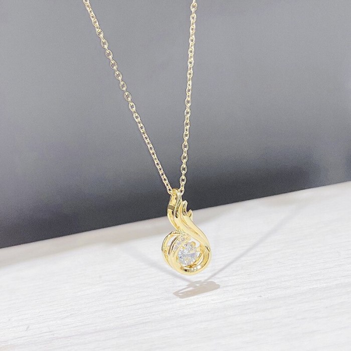 Dancing Crown Smart Necklace Female Micro Inlaid Zircon Pendant Five-Pointed Star Korean Style Short Clavicle Chain Pendant