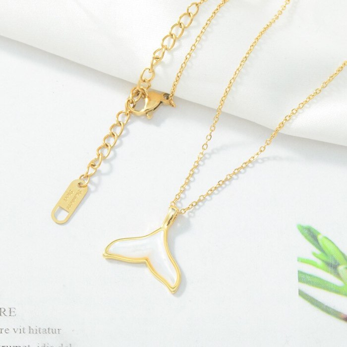 Mermaid Tail Shell Necklace Women's Fashionable Korean-Style Elegant Clavicle Chain Pendant Jewelry