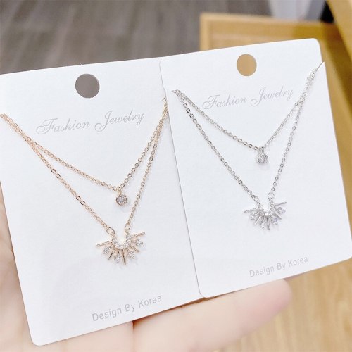 INS Fashion All-Match Sunrise Necklace Ornament Dual-Use Clavicle Chain Pendant Accessories for Women