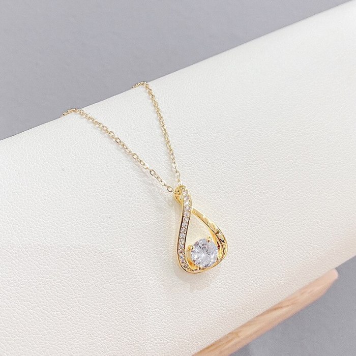 Micro Inlaid Zircon Smart Necklace Female Clavicle Chain Korean Style Birthday Gift Ornament for Girlfriend