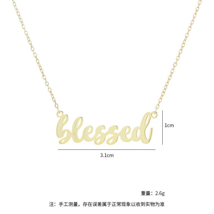 Electroplated Gold Letter Necklace Women's European and American Fashion Clavicle Chain Pendant Necklace Ornament x682
