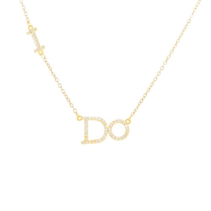 Letter Necklace Women's Fashion Ornament Simple Personality Light Luxury Clavicle Chain Pendant Ornament Wholesale