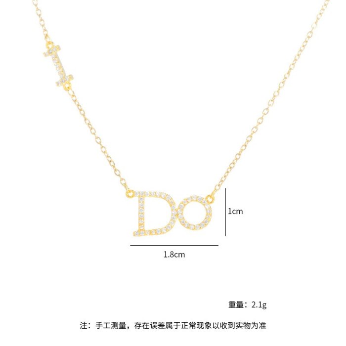 Letter Necklace Women's Fashion Ornament Simple Personality Light Luxury Clavicle Chain Pendant Ornament Wholesale