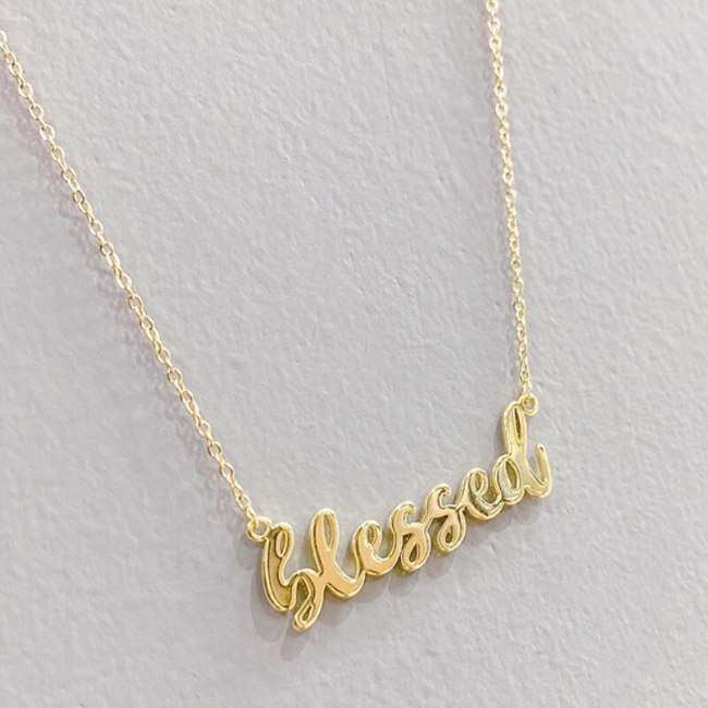 Electroplated Gold Letter Necklace Women's European and American Fashion Clavicle Chain Pendant Necklace Ornament x682