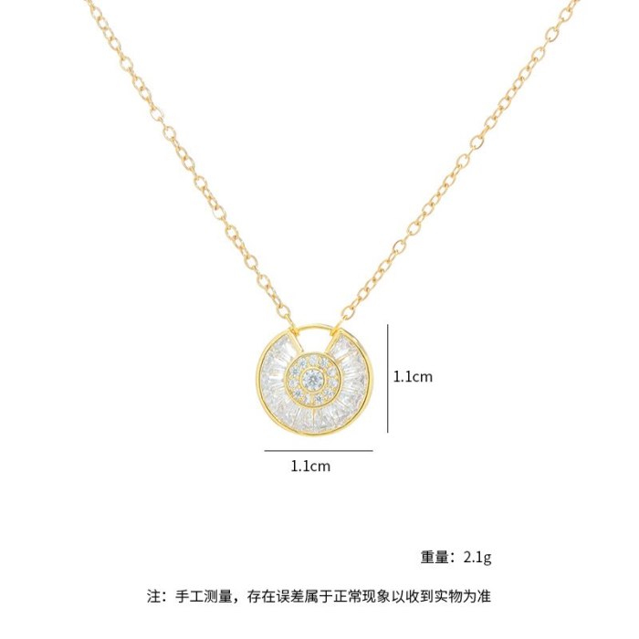 New Japanese and Korean Fashion Micro Inlaid Zircon Necklace Women's Lucky Charm Clavicle Chain Pendant Student Gift Ornament