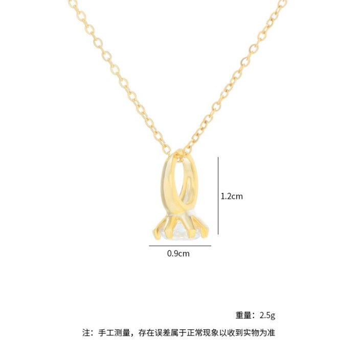 INS Fashion Personality Wild Mini Ring Zircon Necklace Female Temperament Clavicle Chain Necklace Wholesale