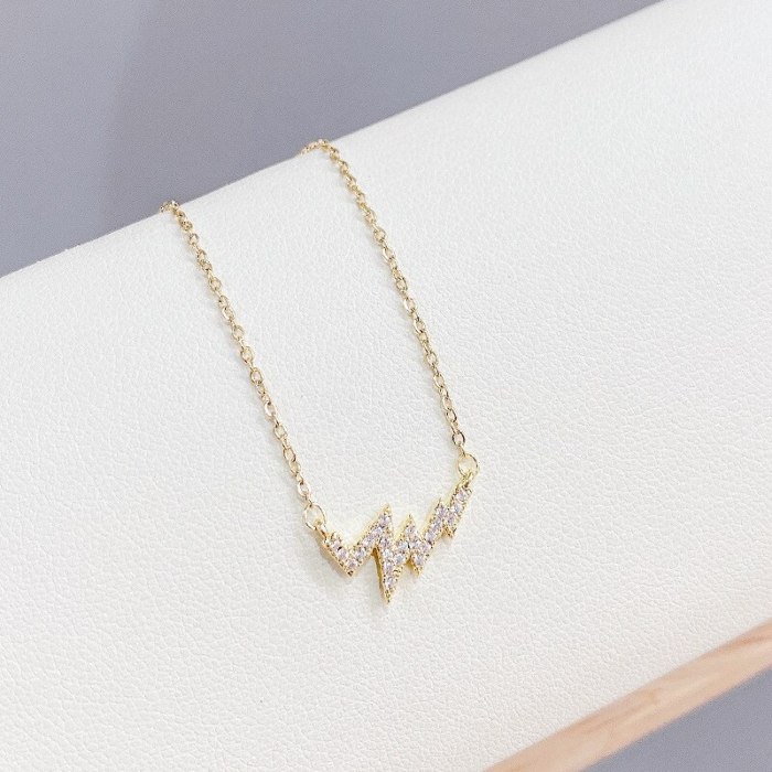 Heartbeat Necklace New Women's Light Luxury Pulsatile Heart Electric Picture Clavicle Chain Pendant for Girlfriend