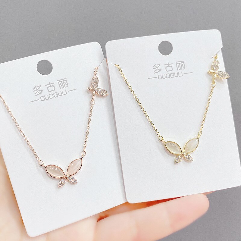 Butterfly Necklace Female Clavicle Chain Ins Necklace Simple Temperament Jewelry