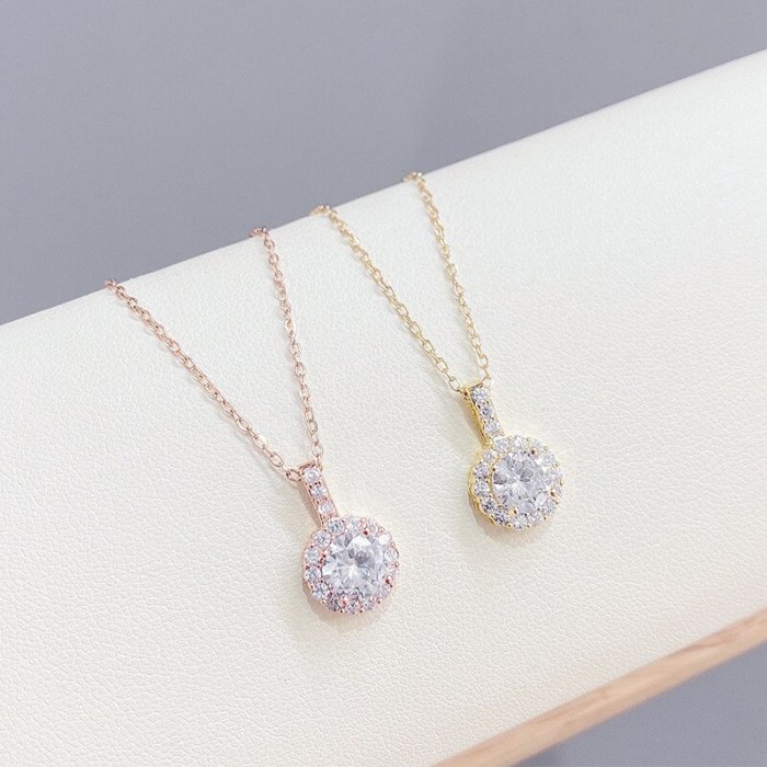 Zircon Necklace Women's European and American Fashion Clavicle Chain Pendant Ins Style Necklace Jewelry Wholesale