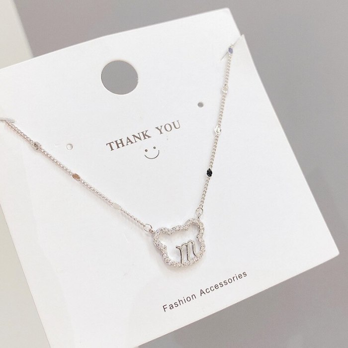 Korean Style Bear Necklace for Women 2021 New Light Luxury Clavicle Chain Pendant Accessories Necklace Ornament Wholesale