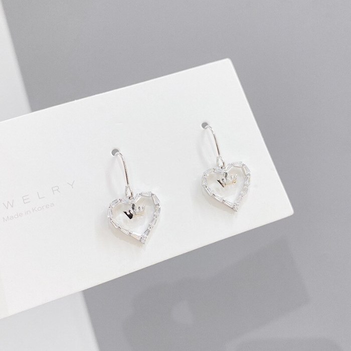 3pcs/Set Peach Heart Fashion Personality Stud Earrings Korean Fashion All-Match S925 Silver Needle Earrings Female Jewelry