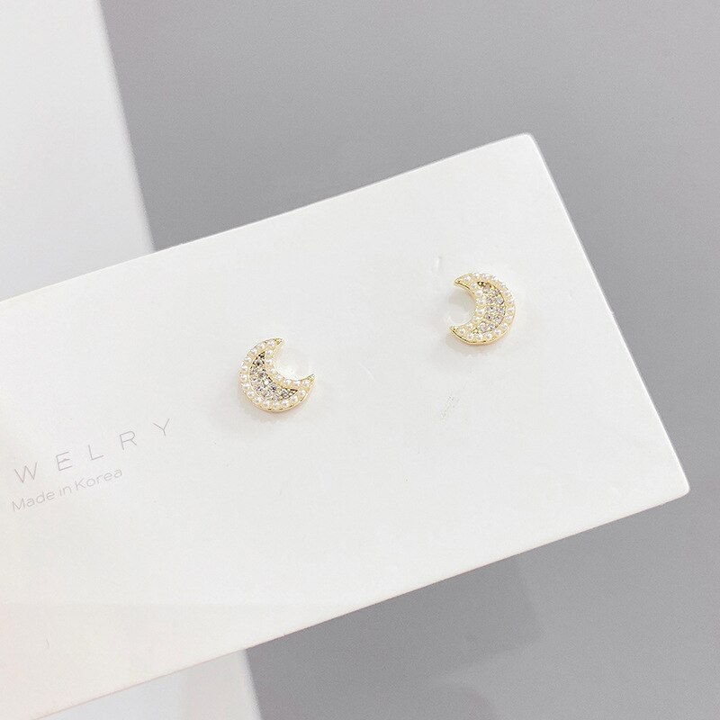 Japanese and Korean S925 Silver Needle 3 Pcs/set Stud Earrings Micro-Inlaid Earrings Female Slimming Earrings Wholesale