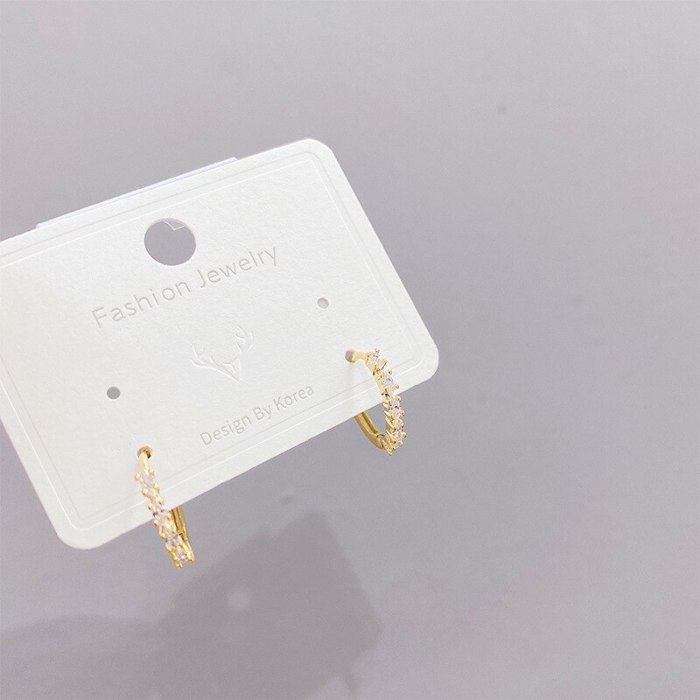 S925 Silver Pin Stud Earrings for Women 3 Pcs/set Korean Fashion Micro-Inlaid Full Diamond Earrings Jewelry