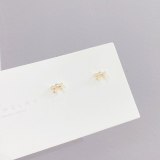 S925 Silver Needle Micro-Inlaid Zircon Bow 3pcs/Set Stud Earrings Small Personalized Combination Earrings Jewelry