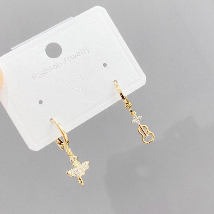 S925 Silver Needle Micro-Inlaid Zircon Note 3 Pcs/set Stud Earrings Personalized Combination Earrings Jewelry for Women