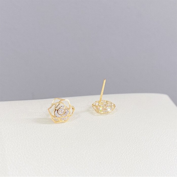 S925 Silver Needle Micro-Inlaid Zircon Flower 3 Pcs/set Stud Earrings Small Personality Combination Earrings Jewelry for Women