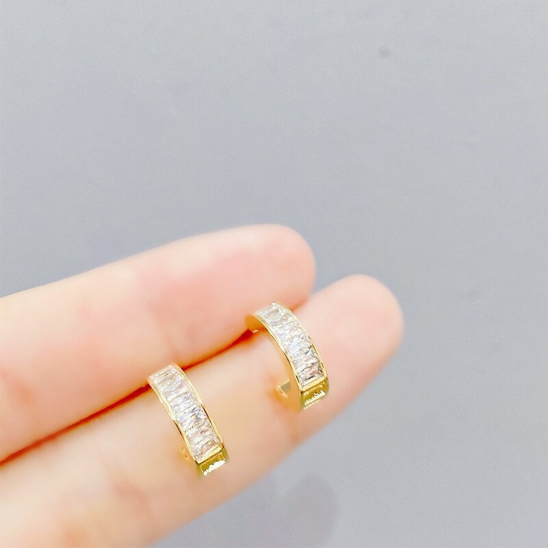 S925 Silver Needle Micro-Inlaid Zircon Ring 3 Pcs/set Stud Earrings Small Personalized Combination Earrings Jewelry for Women