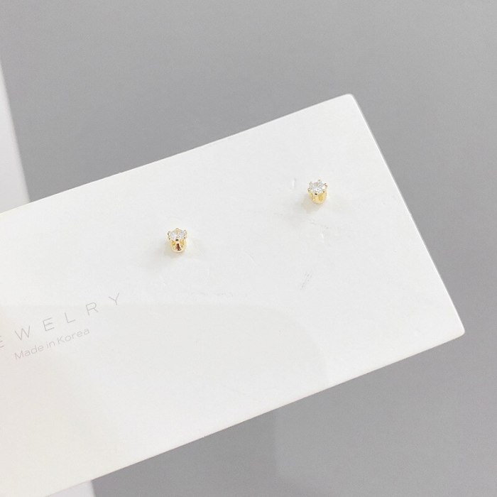 S925 Silver Needle Micro Inlaid Zircon Eight Awn Star Stud Earrings Three Pairs Combination Earrings Stud Earrings 3 Pcs/set
