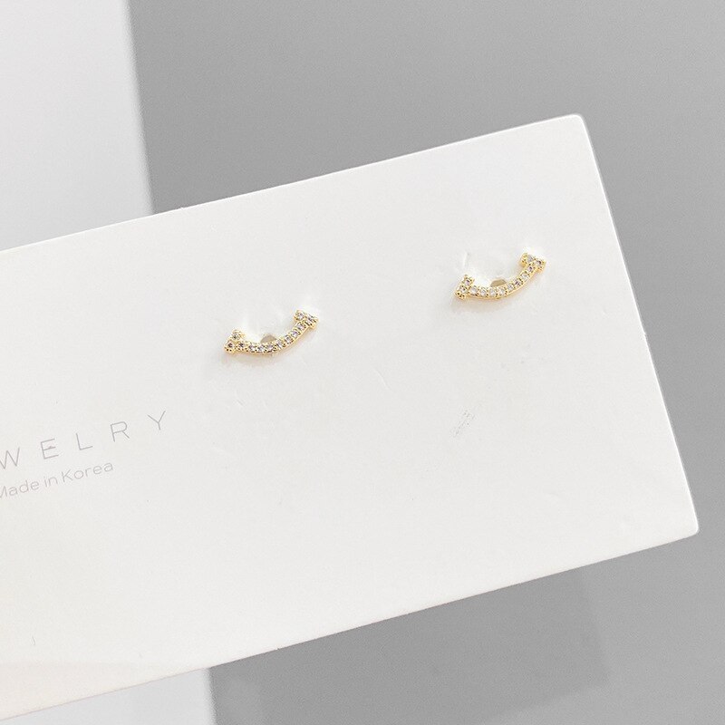 S925 Silver Needle Micro-Inlaid Zircon 3 Pcs/set Stud Earrings Double T Earrings for Women Ear Jewelry
