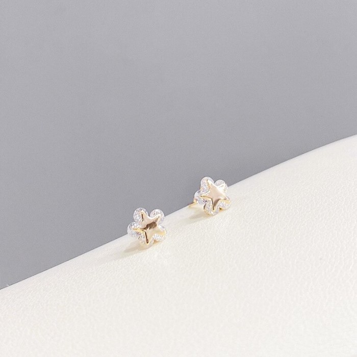 Japanese and Korean S925 Silver Needle 3 Pcs/set Stud Earrings Micro-Inlaid Earrings Female Slimming Earrings Wholesale