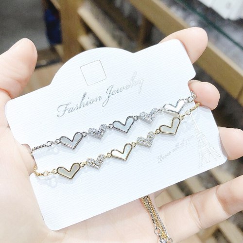 Korean Style Ins Love Bracelet Peach Heart Love Adjustable Bracelet Jewelry Zircon Bracelet Wholesale 004